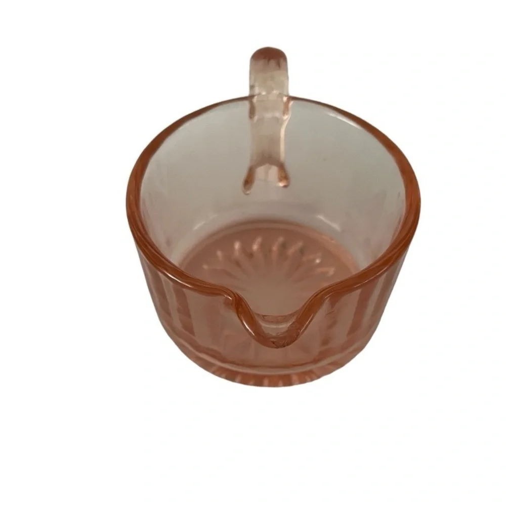 Vintage Pink Depression Glass Stacking Sugar & Creamer Set
